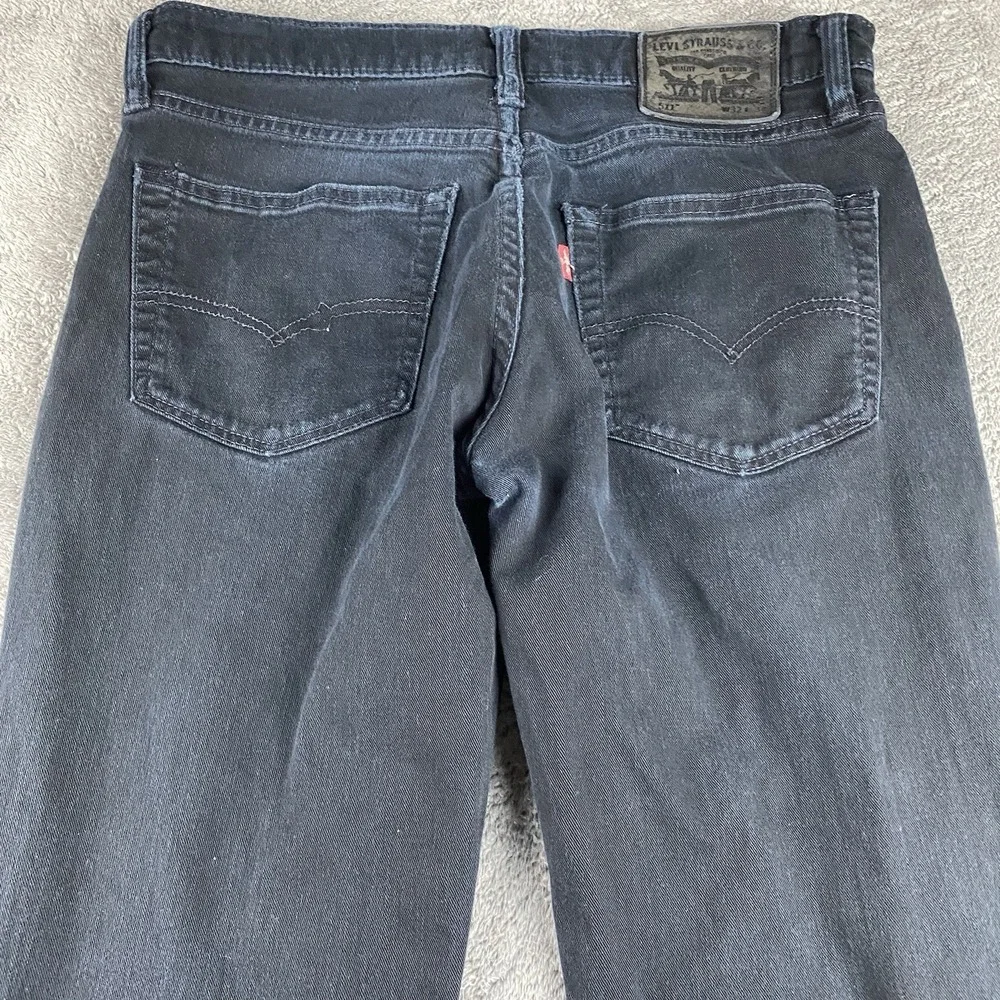 Levis 511 Slim Fit Straight Leg Jeans Mens 32x27 Black Low Rise‎